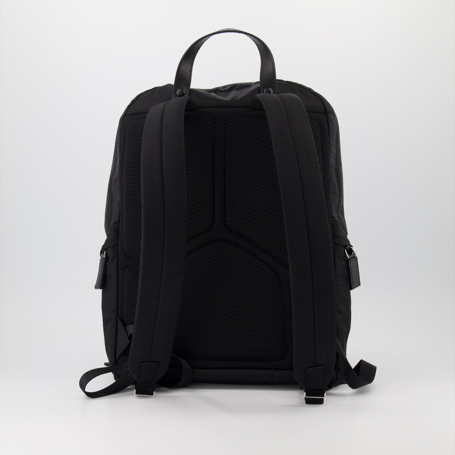 Zaini Sac à dos en Re-Nylon et cuir Prada Nero Homme