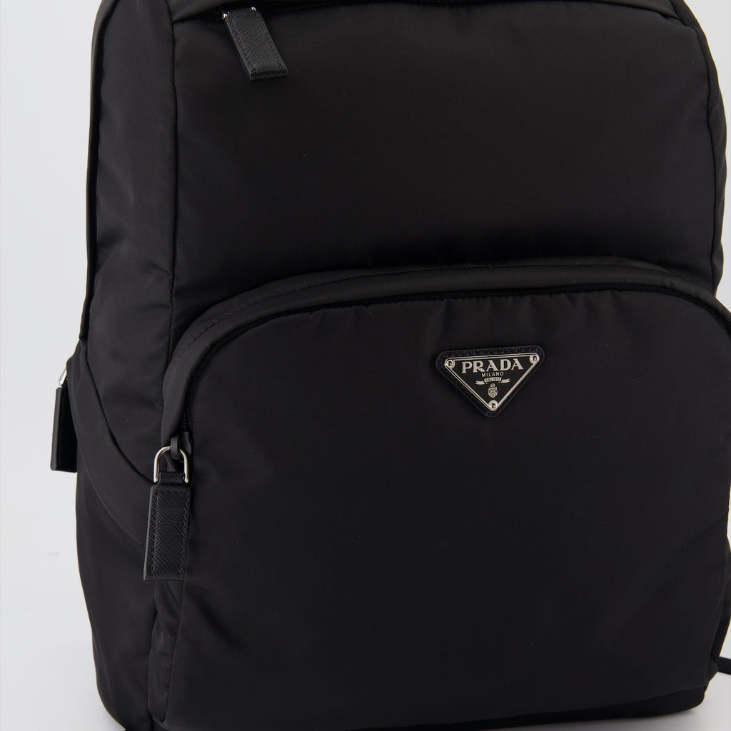 백팩 Sac à dos en Re-Nylon et cuir Prada 검은색 Homme
