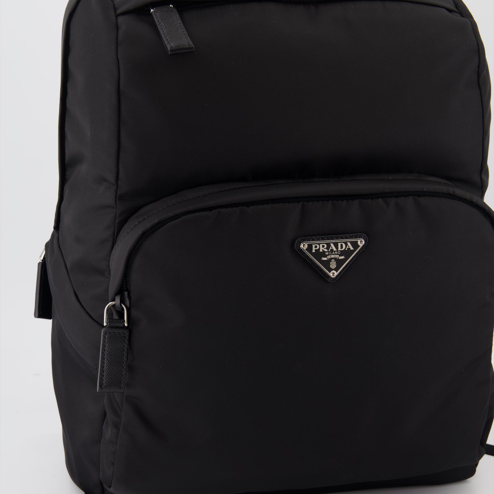 Zaini Sac à dos en Re-Nylon et cuir Prada Nero Homme