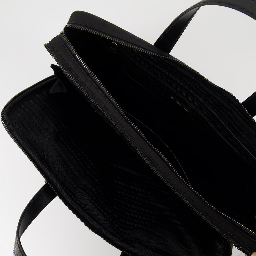 Bolsas de deporte y viaje Porte-documents en Re-Nylon Prada Negro Homme