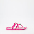 Chaussures ouvertes Tongs Rockstud Valentino Garavani Rose Femme