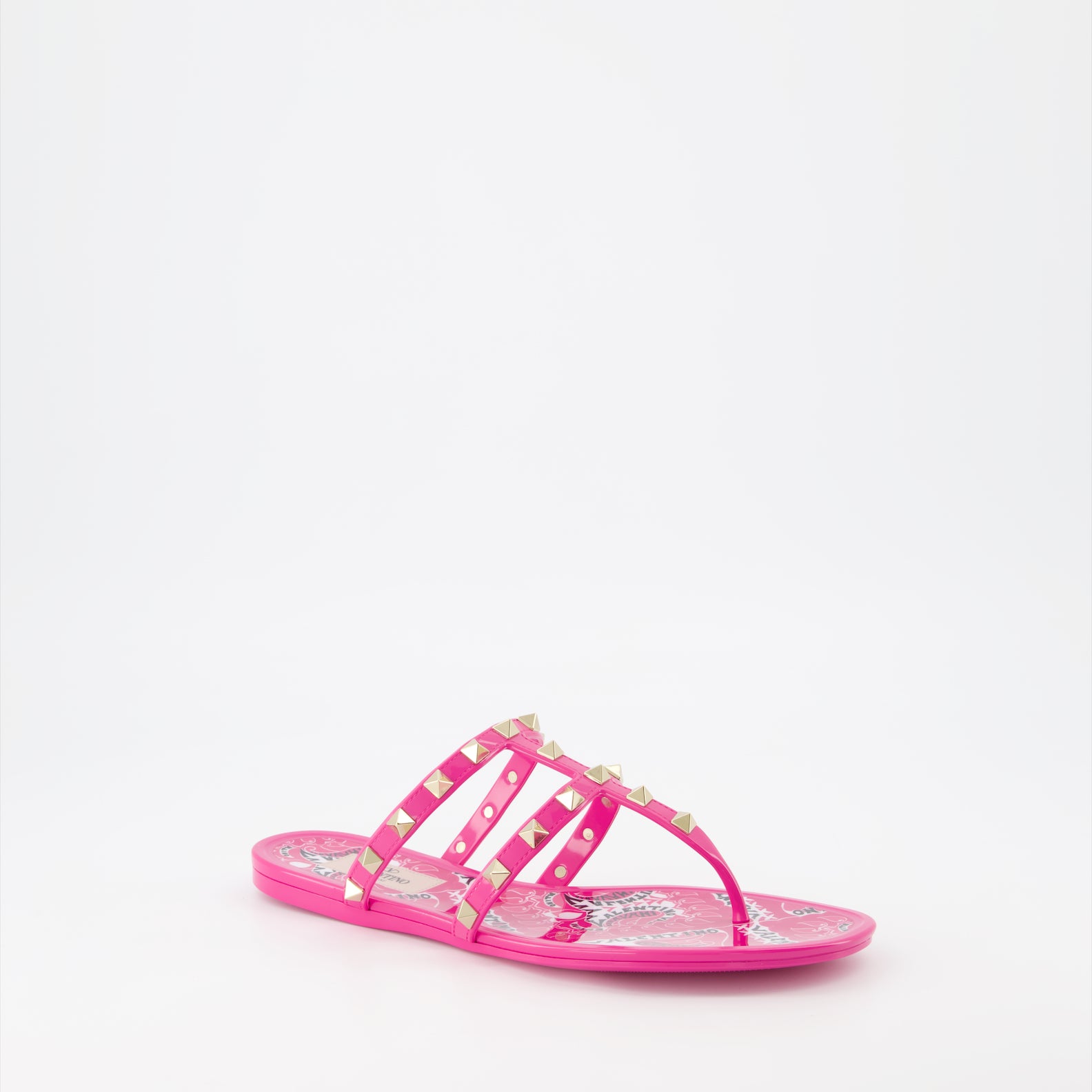 Chaussures ouvertes Tongs Rockstud Valentino Garavani Rose Femme