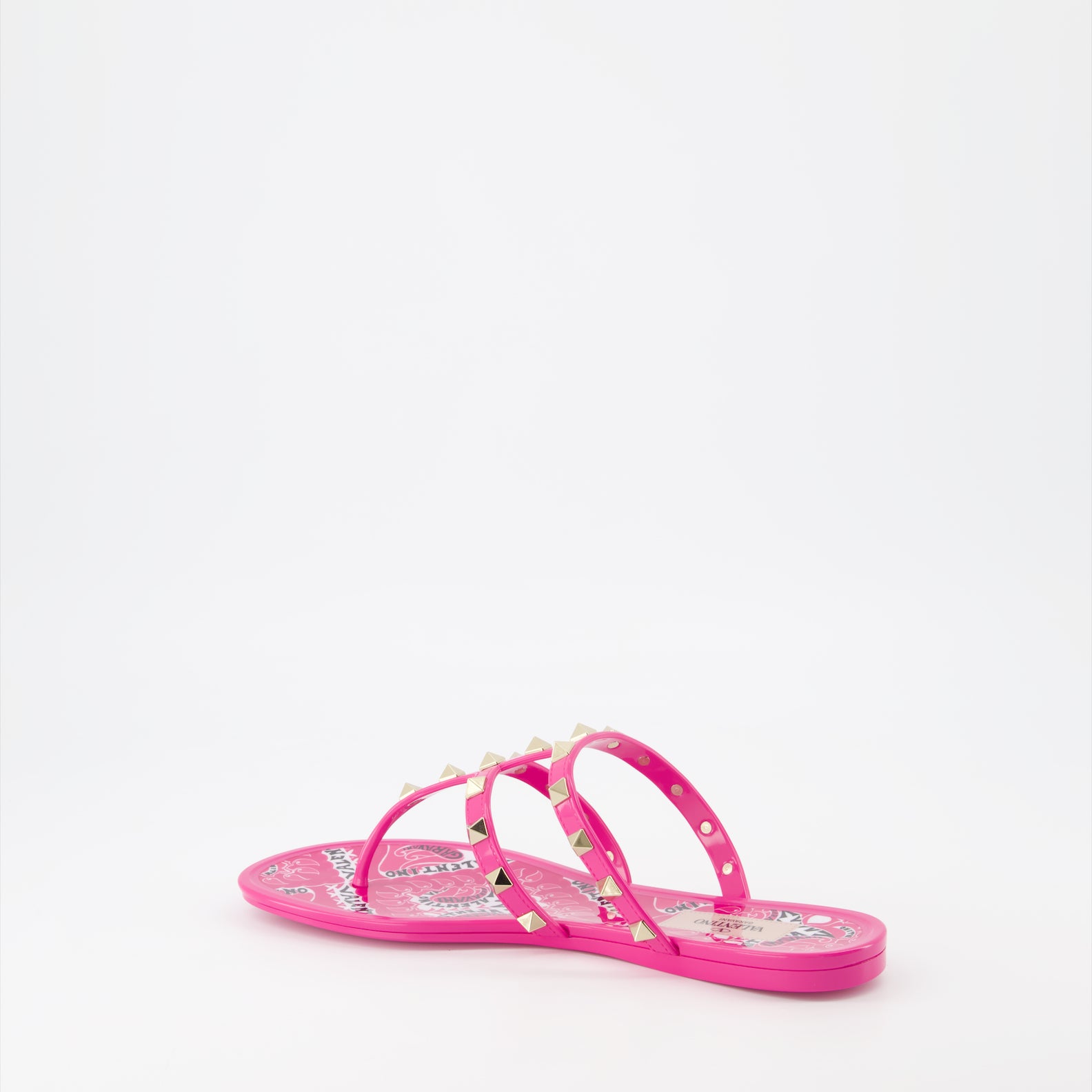 Chaussures ouvertes Tongs Rockstud Valentino Garavani Rose Femme