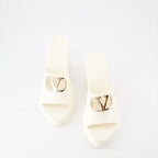 Offene schuhe Mules VLogo Valentino Garavani Weiß Femme