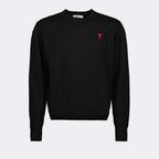 Maille Pull Ami de Coeur Ami PARIS Noir Homme