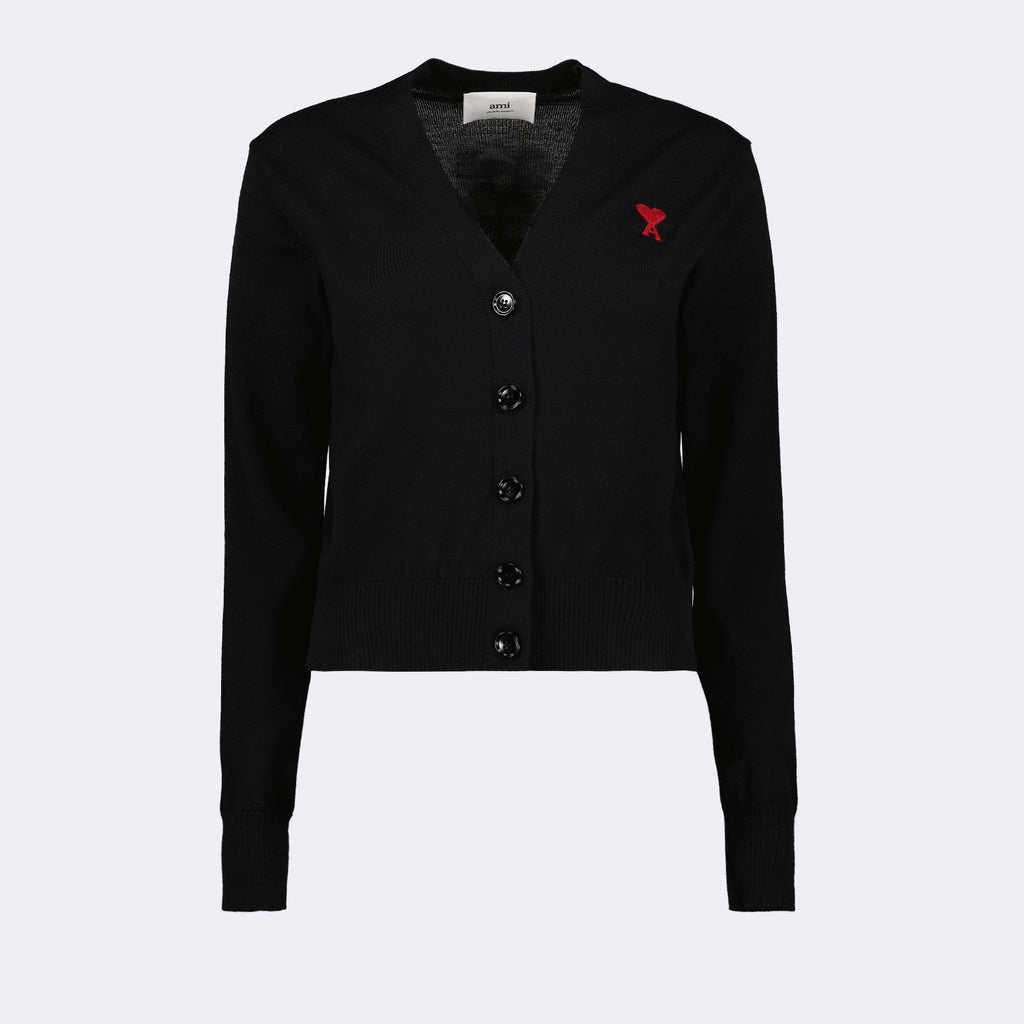 Maille Cardigan Ami de Coeur Ami PARIS Noir Femme