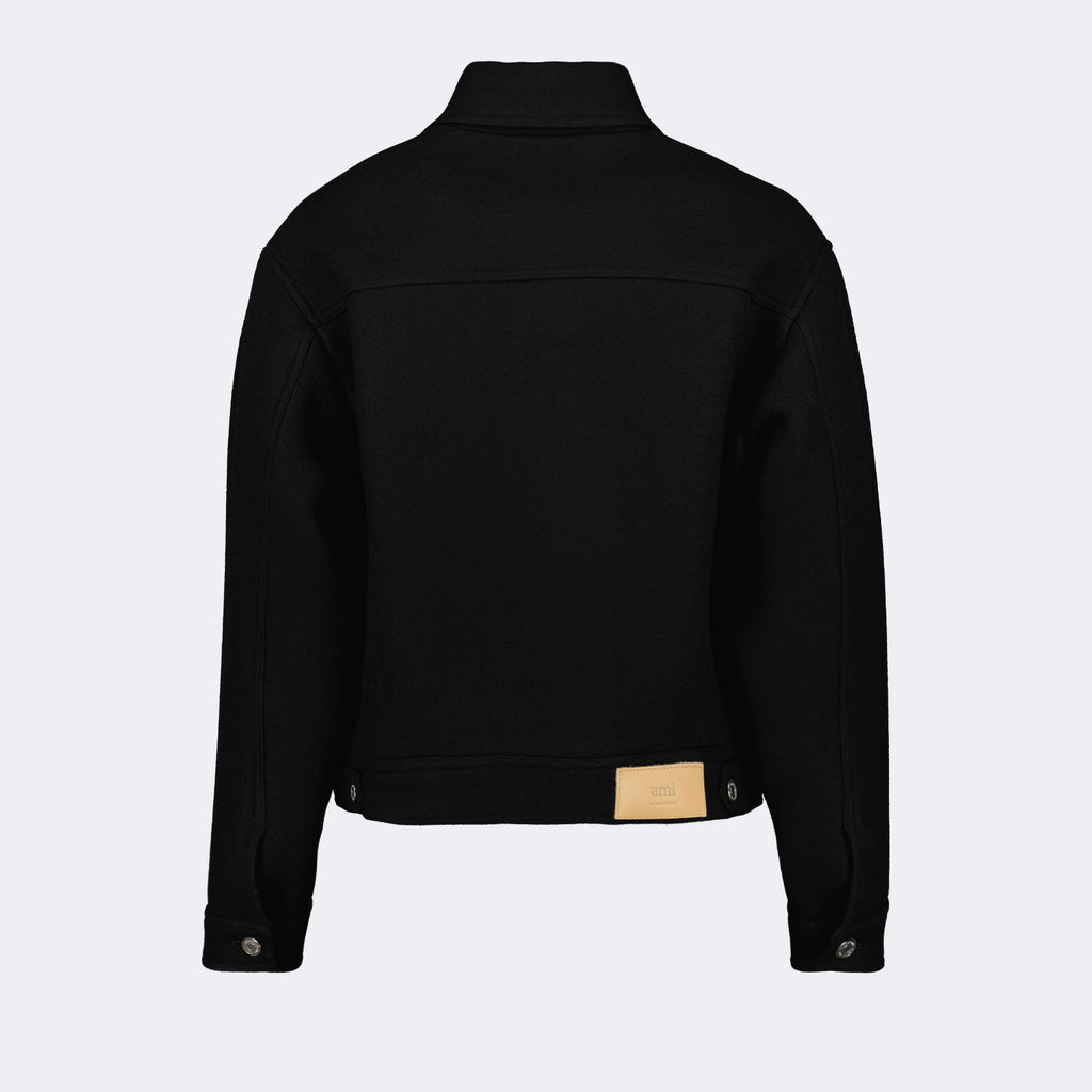 Jaquetas Veste en laine Ami PARIS Preto Unissex