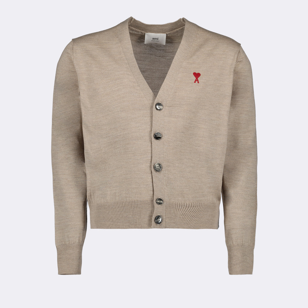 Maille Cardigan Ami de Coeur Ami PARIS Beige Homme