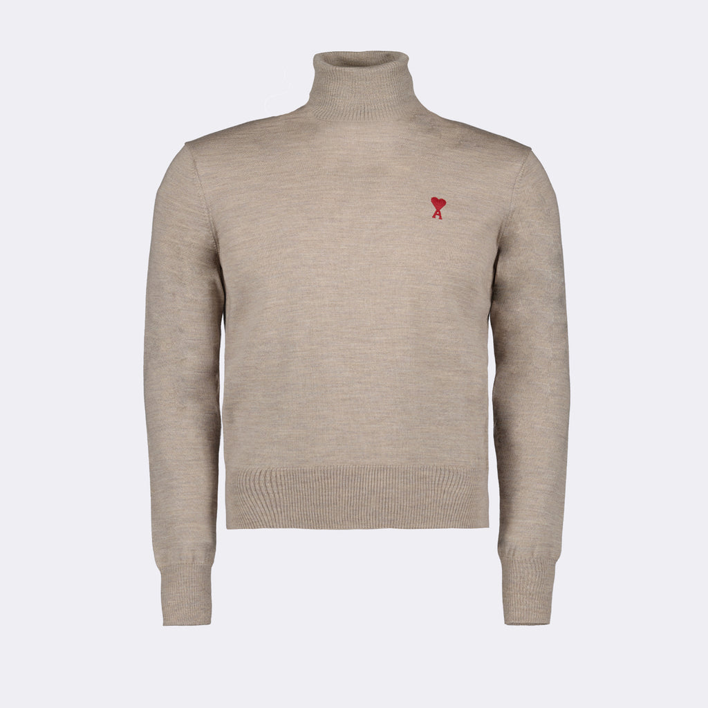 Malhas Ami de Coeur Turtleneck Ami PARIS Bege Homme