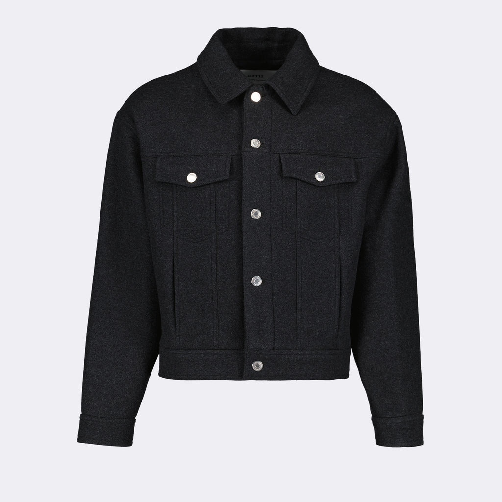 Vestes Veste en laine Ami PARIS Gris Unisexe