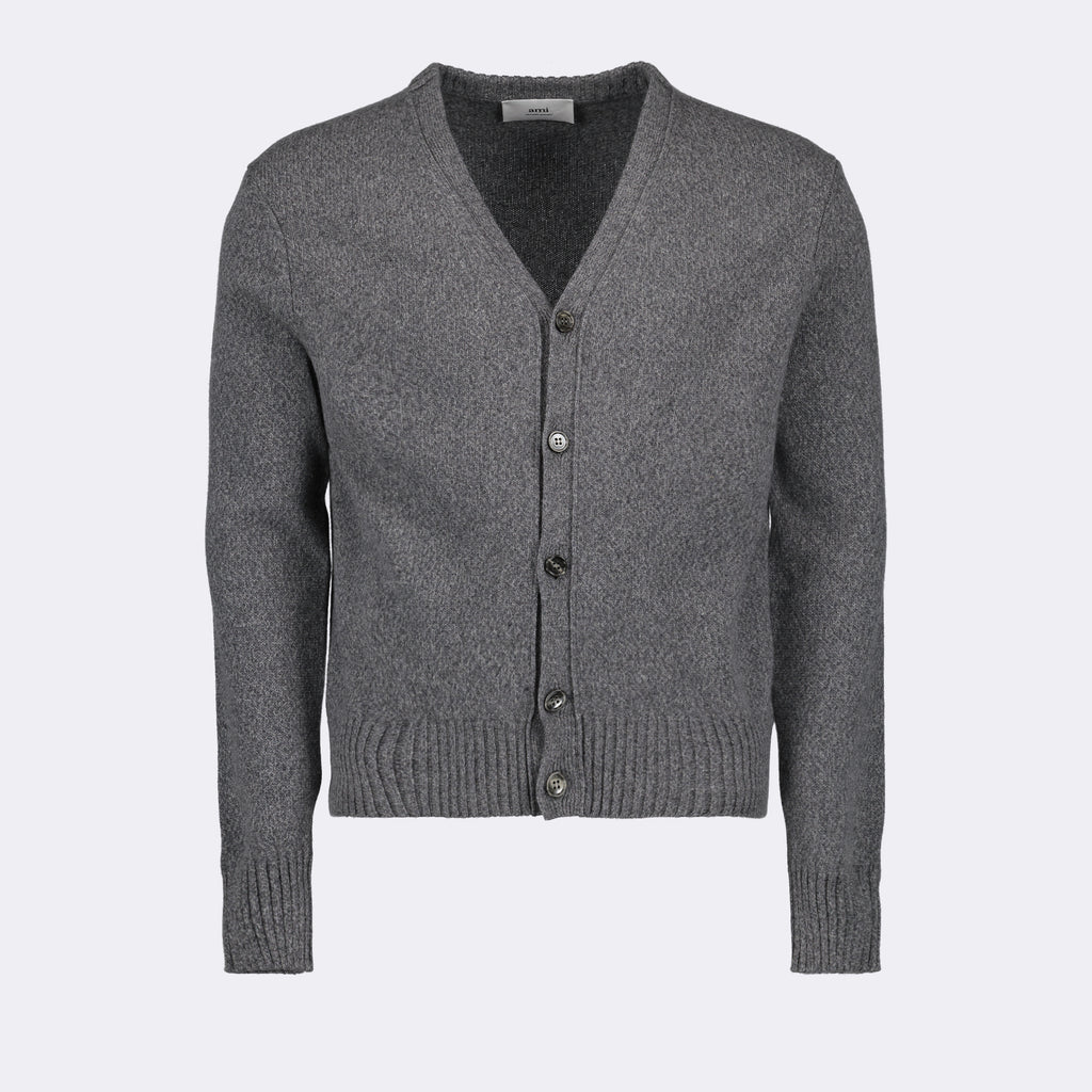 Maille Cardigan Ami de Coeur Ami PARIS Gris Homme