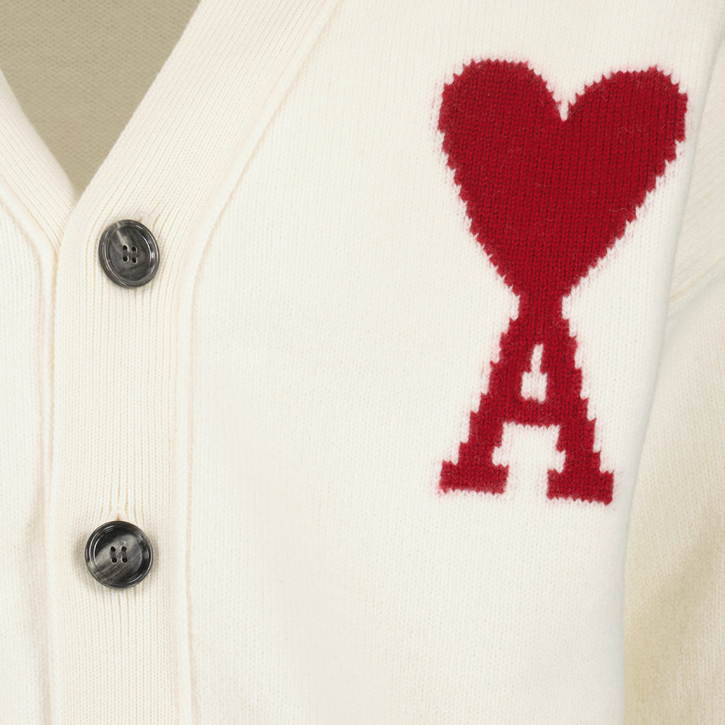 Maille Cardigan Ami de Coeur Ami PARIS Blanc Unisexe
