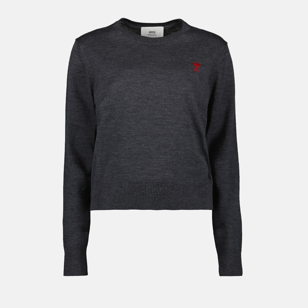 Maille Pull Ami de Coeur Ami PARIS Gris Femme