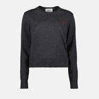 Maille Pull Ami de Coeur Ami PARIS Gris Femme