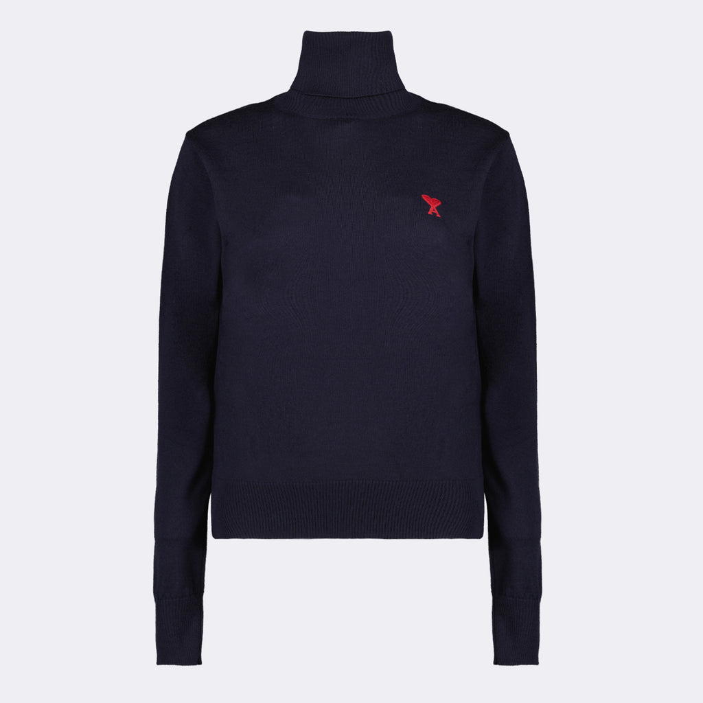 Knitwear Ami de Coeur turtleneck sweater Ami PARIS Blue Women