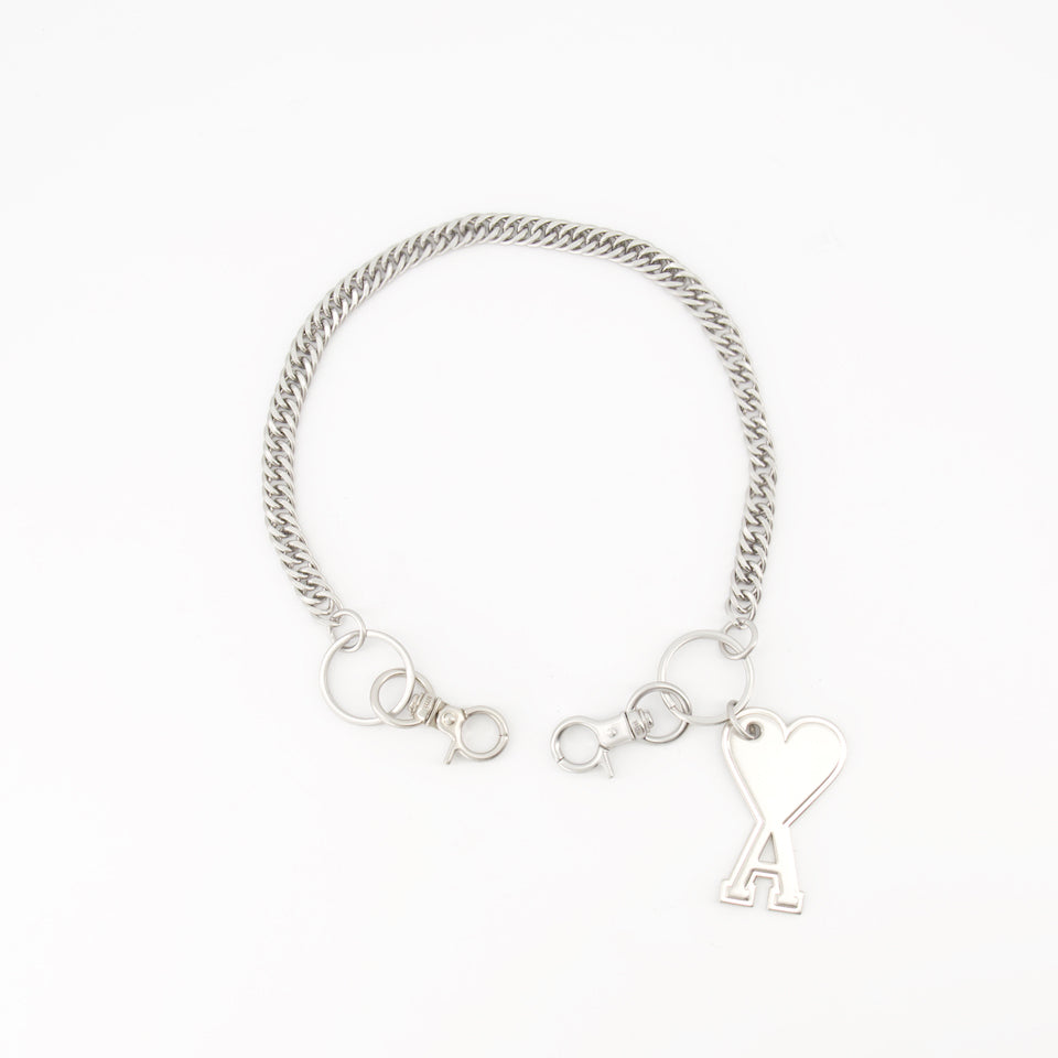 Lifestyle Heart Friend Keychain Ami PARIS Silver Unisex