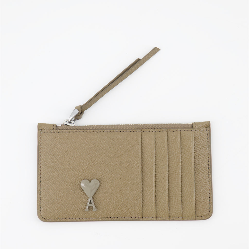Pequenos artigos de couro Porte-cartes zippé Ami de Coeur Ami PARIS Marrom Homme