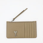 Pequenos artigos de couro Porte-cartes zippé Ami de Coeur Ami PARIS Marrom Homme