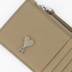 Pequenos artigos de couro Porte-cartes zippé Ami de Coeur Ami PARIS Marrom Homme