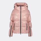 Manteaux Doudoune Huppe Moncler Rose Femme