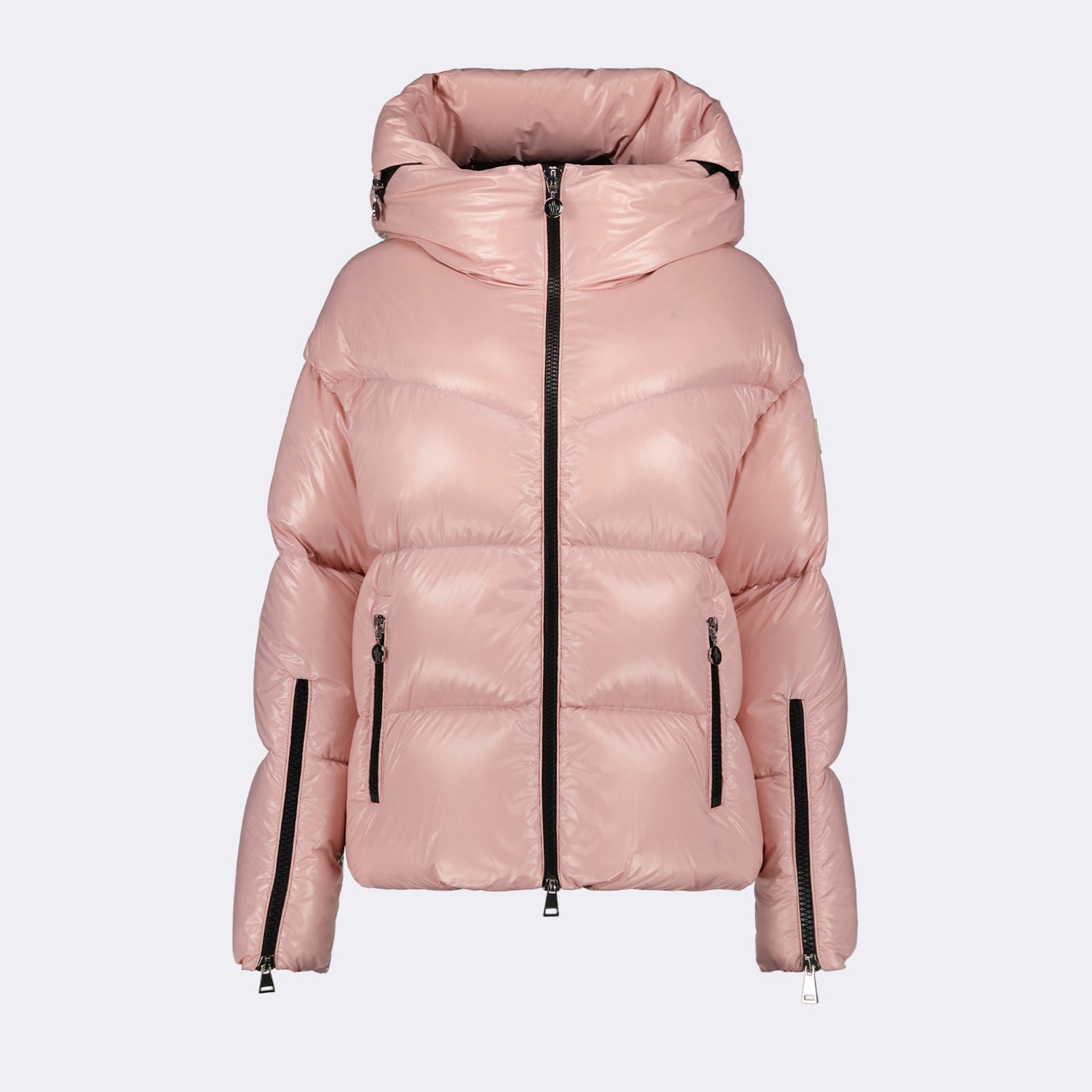Manteaux Doudoune Huppe Moncler Rose Femme