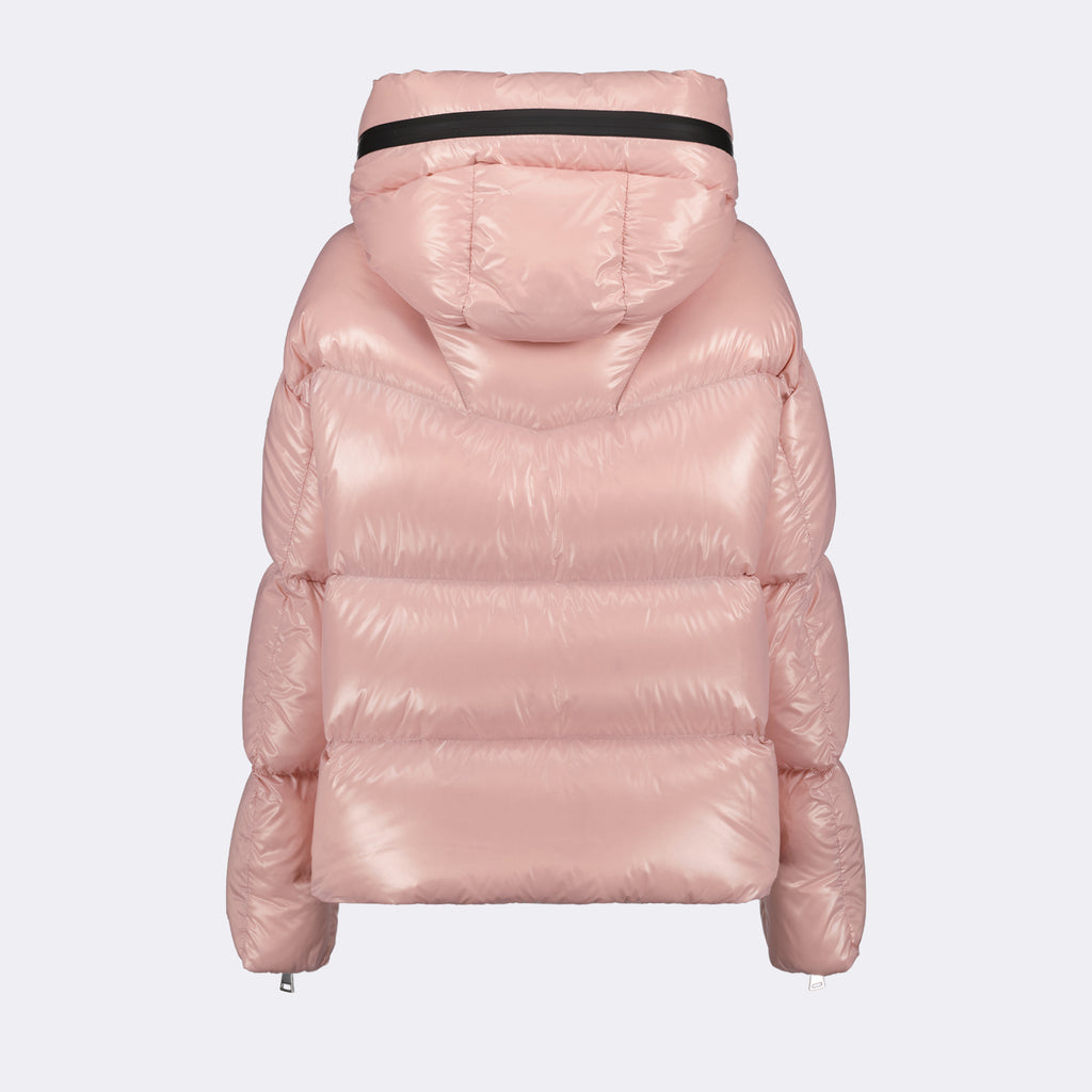 Manteaux Doudoune Huppe Moncler Rose Femme