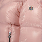 Manteaux Doudoune Huppe Moncler Rose Femme