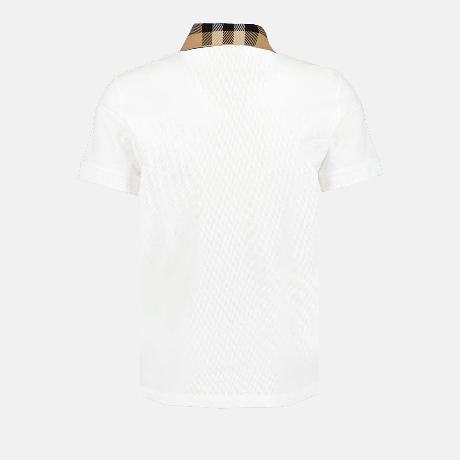 Polos Polo à col à carreaux Burberry Blanco Homme