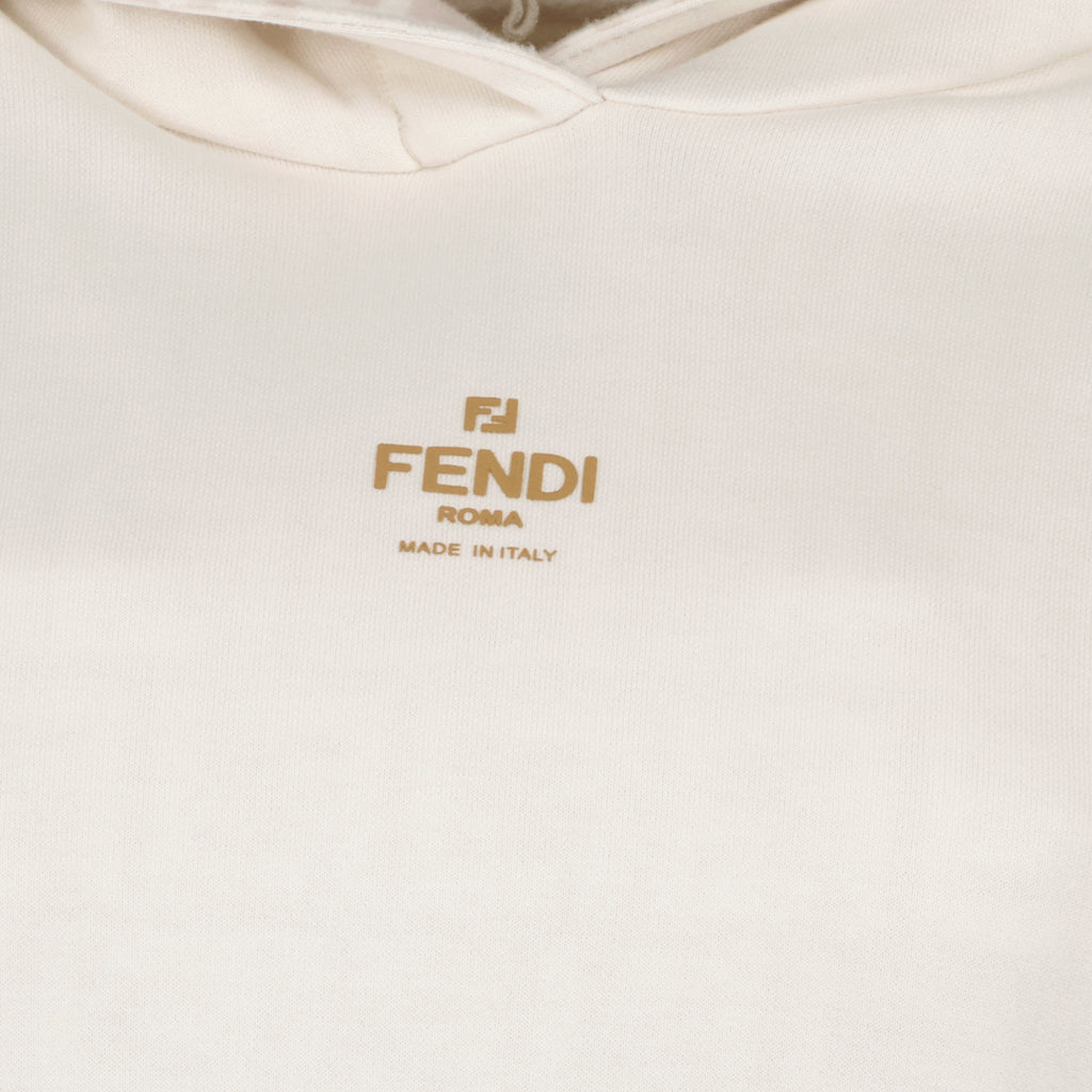 Felpe Sweat à capuche réversible Fendi Bianco Femme