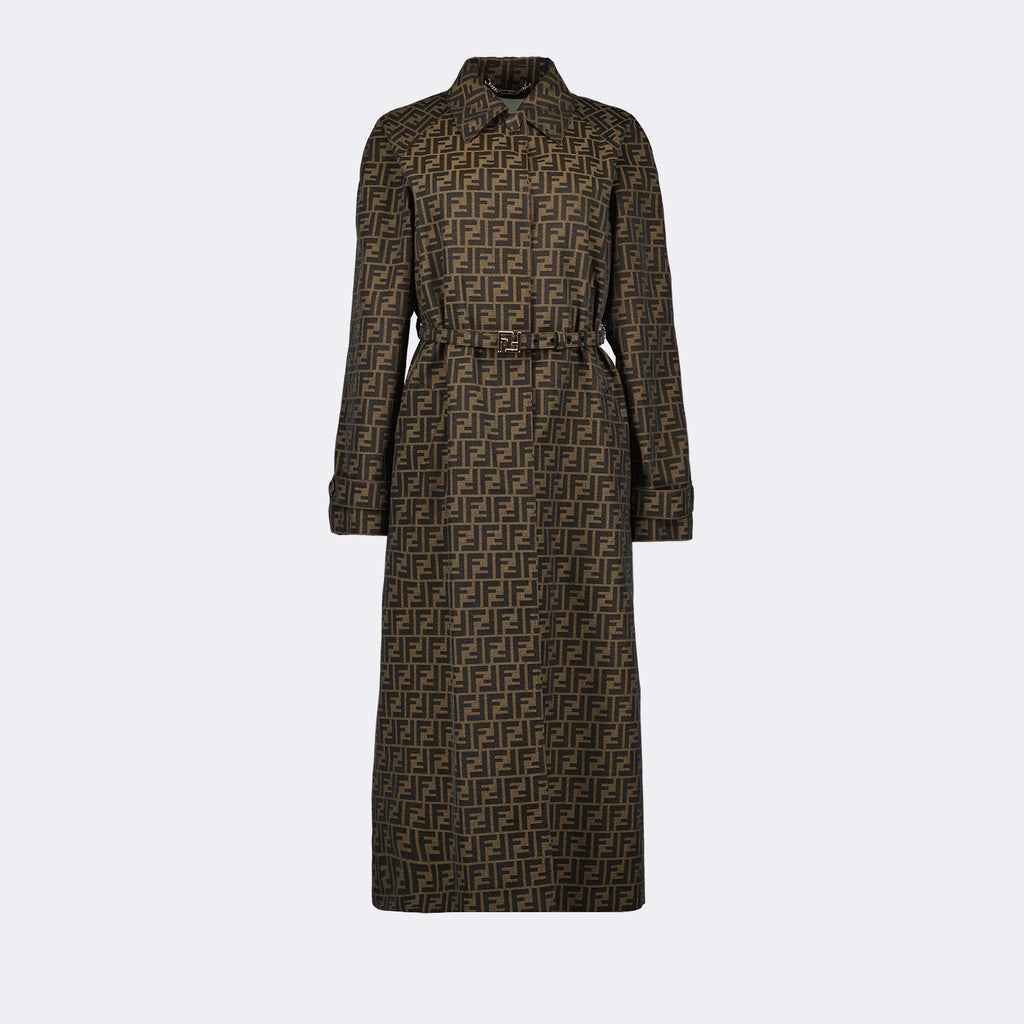 Manteaux Manteau trench FF Fendi Marron Femme