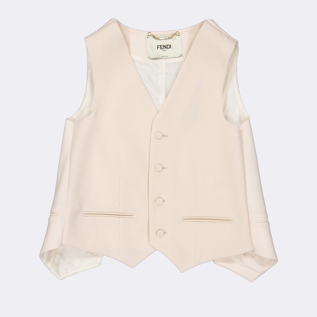 Jaquetas Colete Sem Mangas Fendi Bege Femme