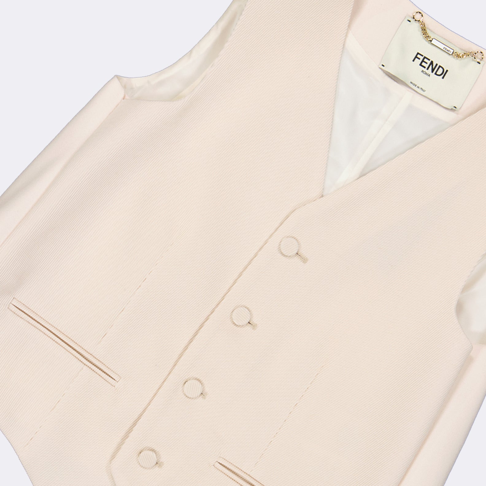 Jaquetas Colete Sem Mangas Fendi Bege Femme
