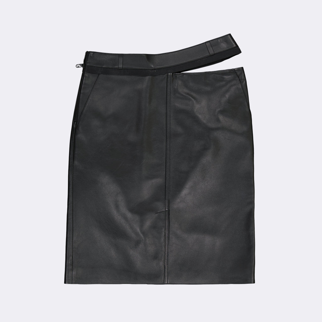 Jupes Jupe en cuir Fendi Noir Femme