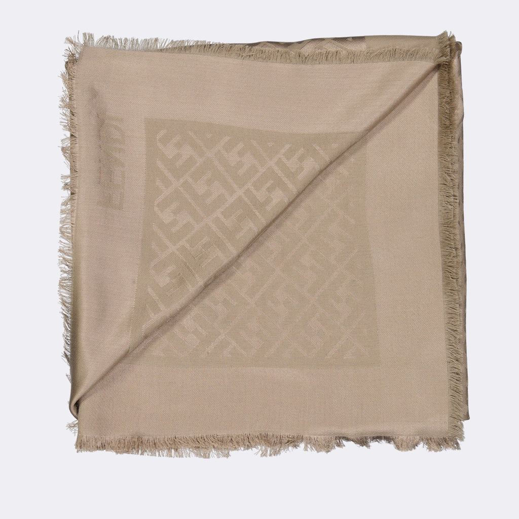 Lenços e luvas Châle en soie et laine Fendi Cinza Femme