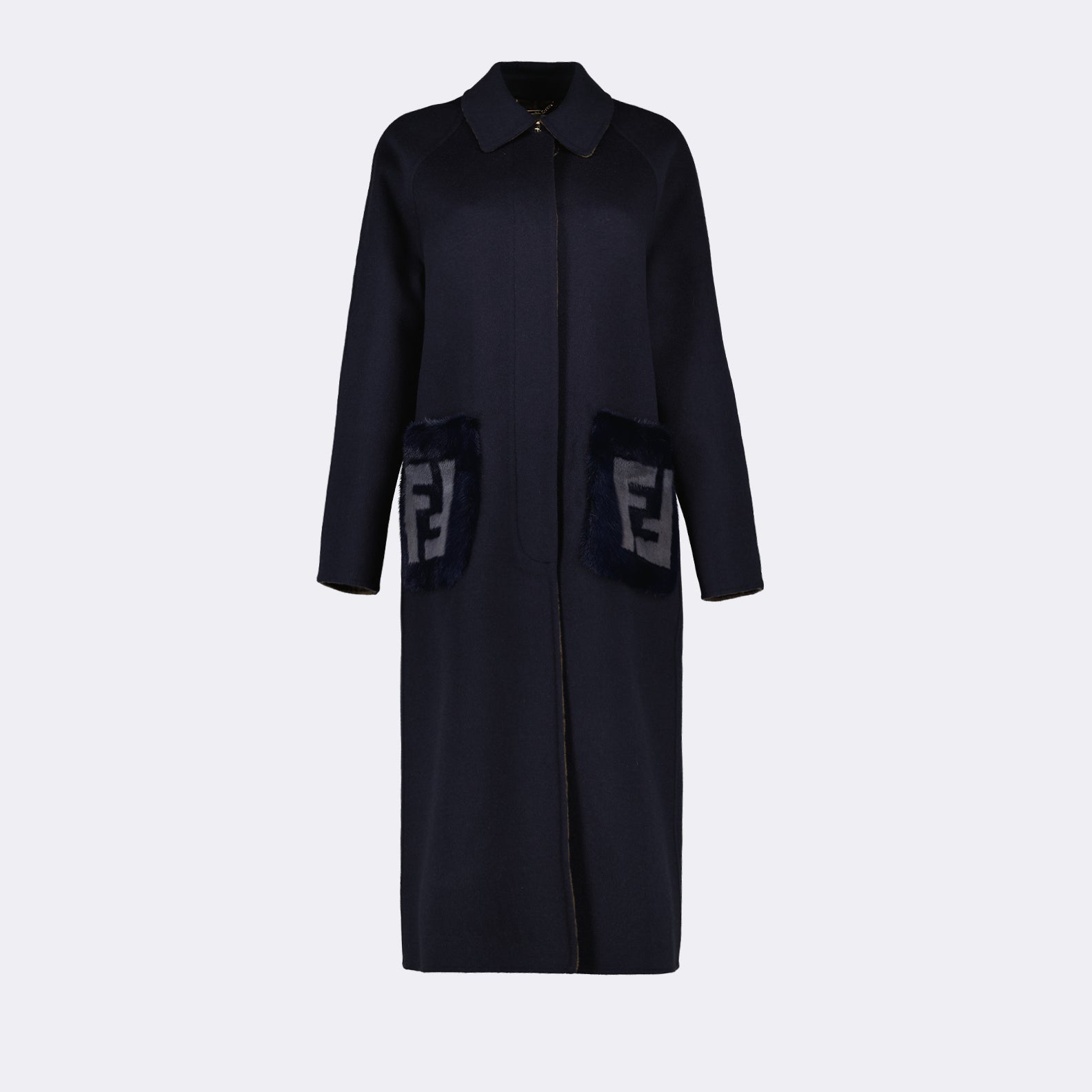 Manteaux Manteau en laine Fendi Bleu Femme