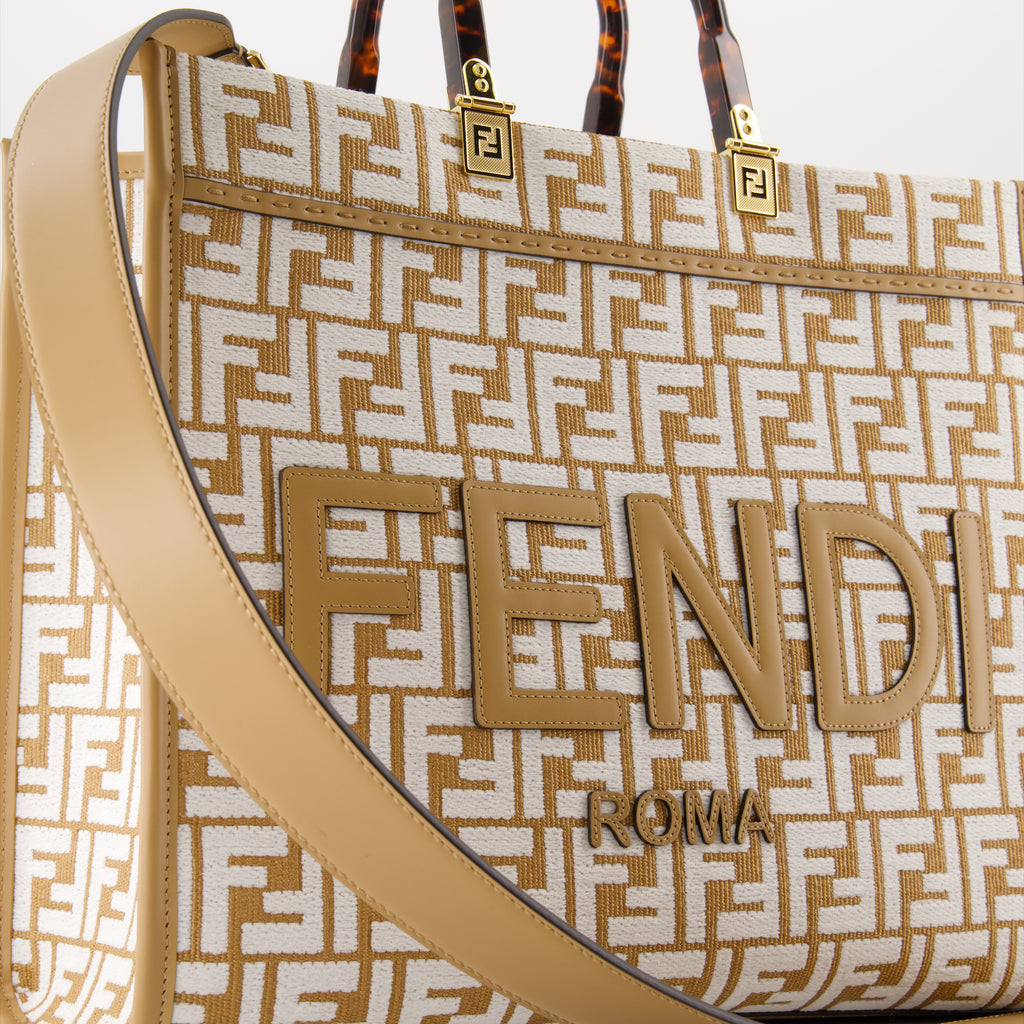 Borse tote Sac cabas Sunshine Fendi Beige Femme