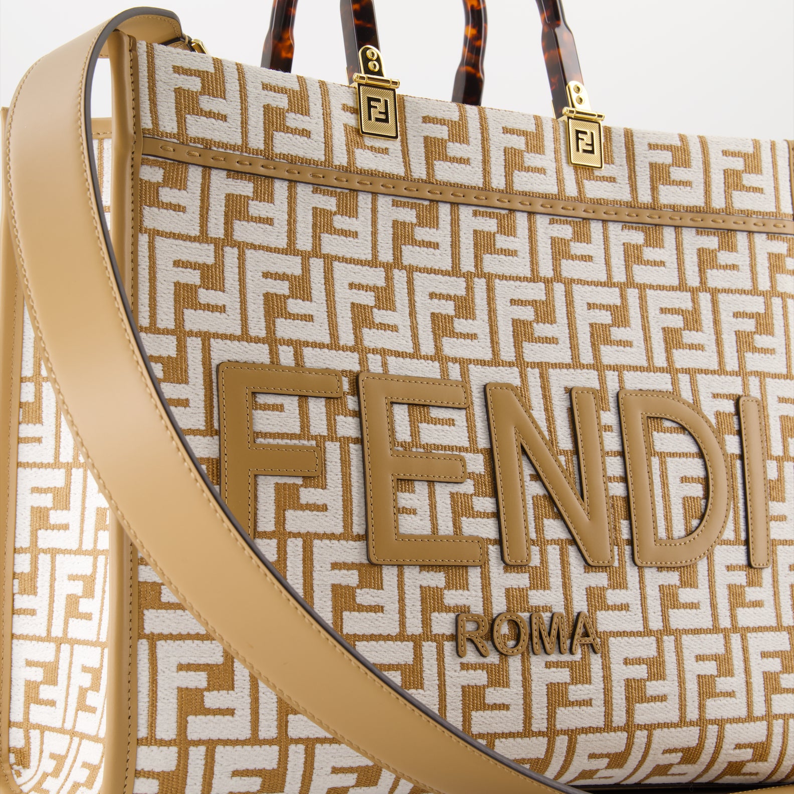 Borse tote Sac cabas Sunshine Fendi Beige Femme