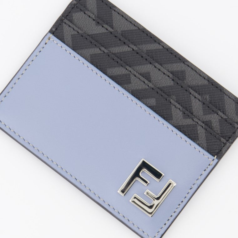 Kleine lederwaren Porte-cartes FF Squared Fendi Blau Homme