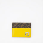 スモールレザーグッズ FFスクエアカードホルダー Fendi 黄色 男