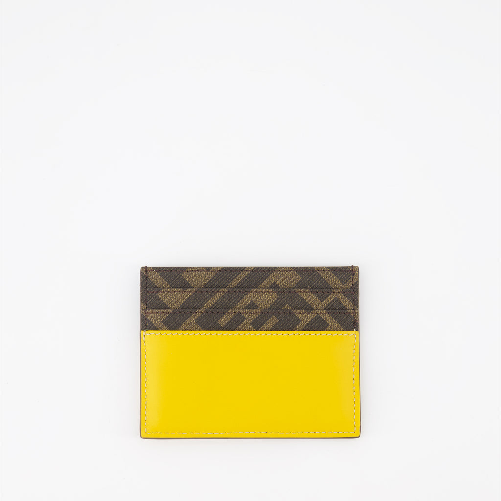 スモールレザーグッズ FFスクエアカードホルダー Fendi 黄色 男