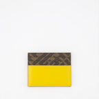 スモールレザーグッズ FFスクエアカードホルダー Fendi 黄色 男