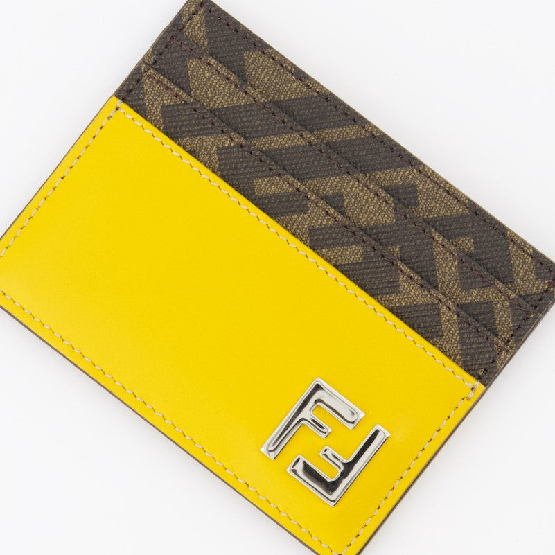 Small leather goods FF Squared Card Holder Fendi Yellow Man