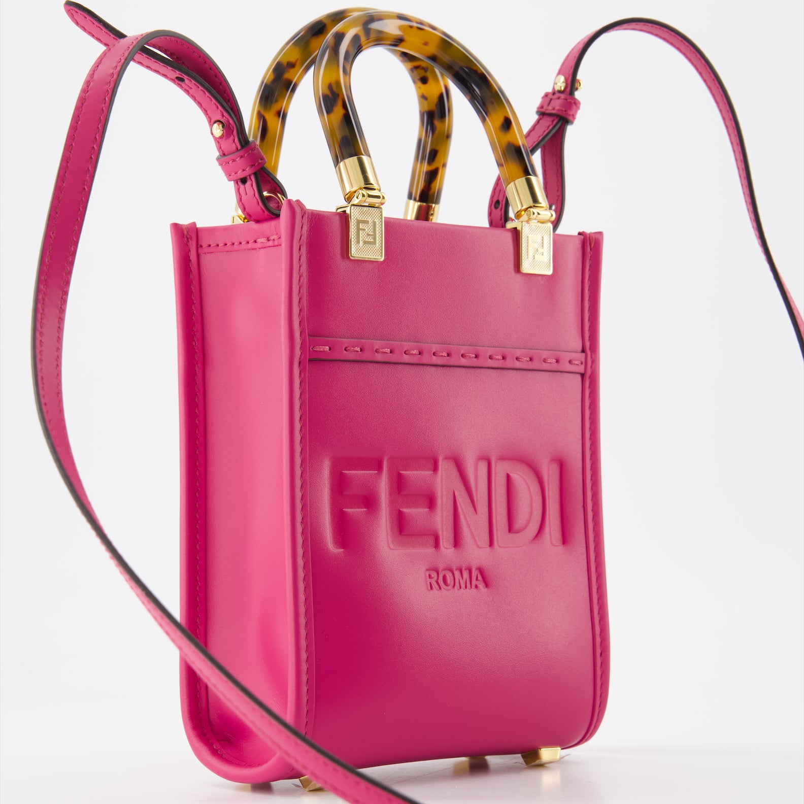 Sacs cabas Sac Shopping Sunshine Fendi Rose Femme