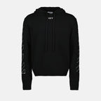 Maille Pull à capuche Stitch Arrow Off-White Noir Homme