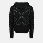 Maille Pull à capuche Stitch Arrow Off-White Noir Homme