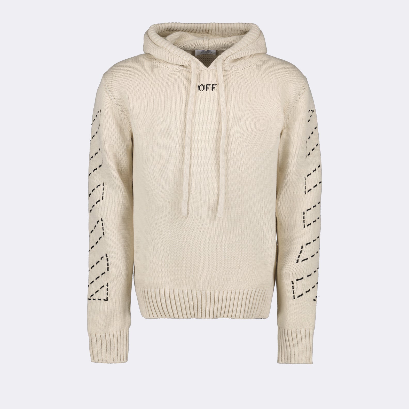 Maille Pull à capuche Stitch Arrow Off-White Beige Homme