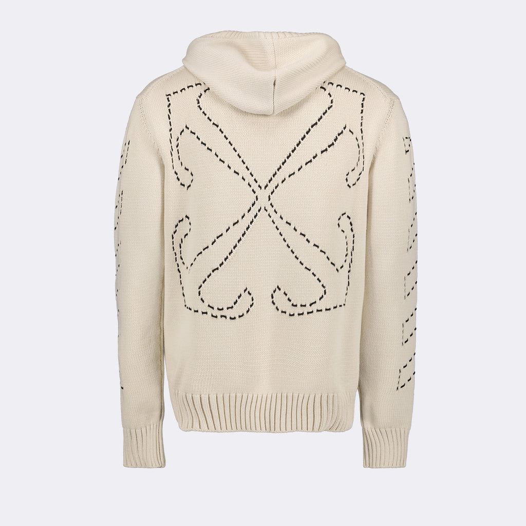 Strickwaren Pull à capuche Stitch Arrow Off-White Beige Homme