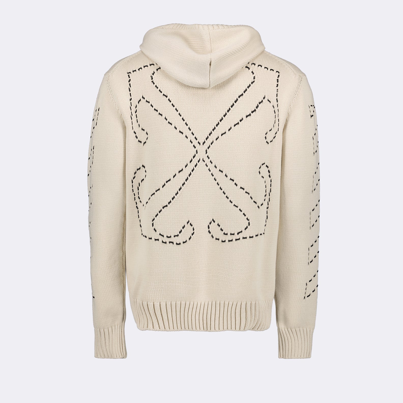 Maille Pull à capuche Stitch Arrow Off-White Beige Homme