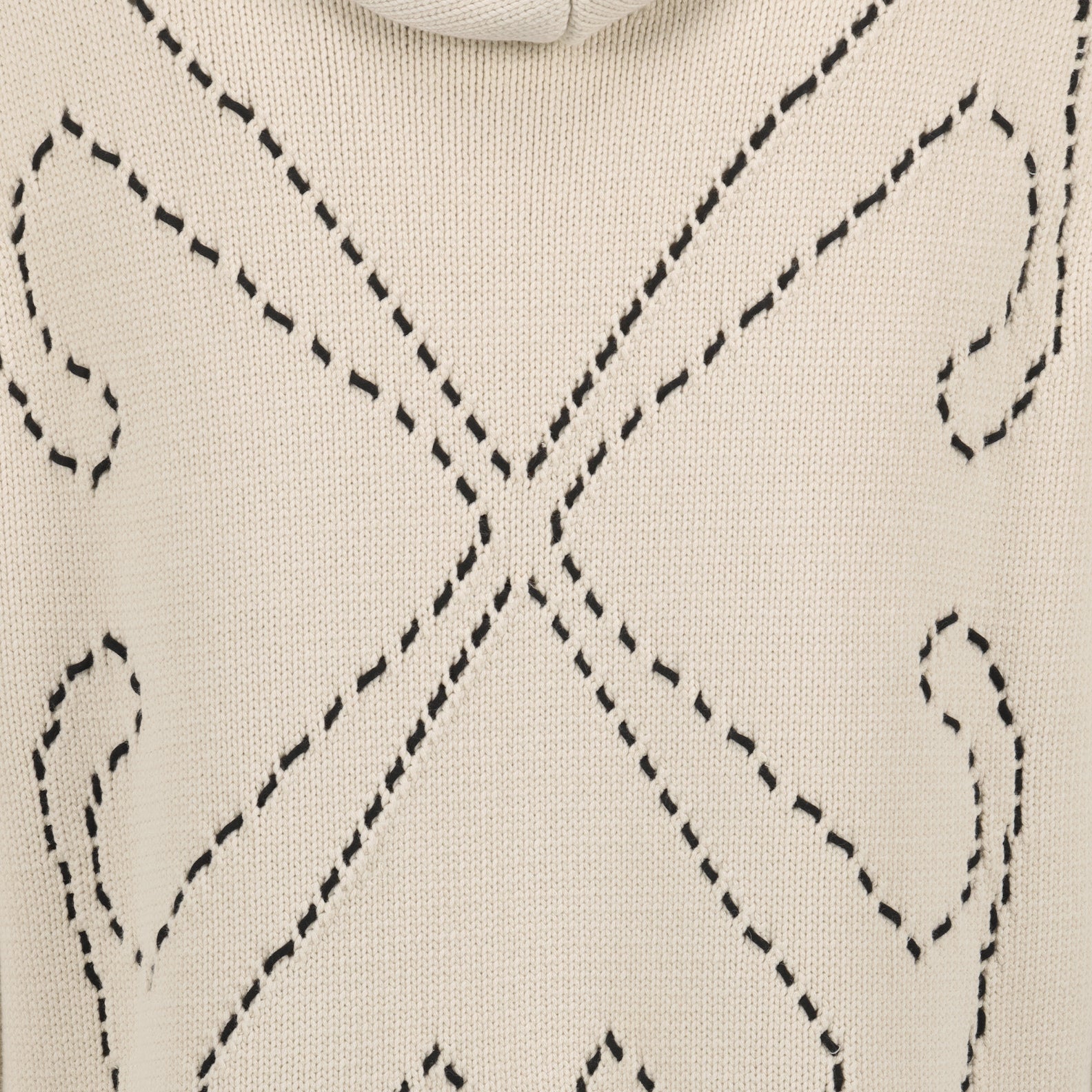 Maille Pull à capuche Stitch Arrow Off-White Beige Homme