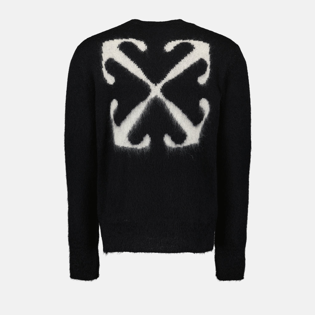 Maille Pull Arrow en mohair Off-White Noir Homme